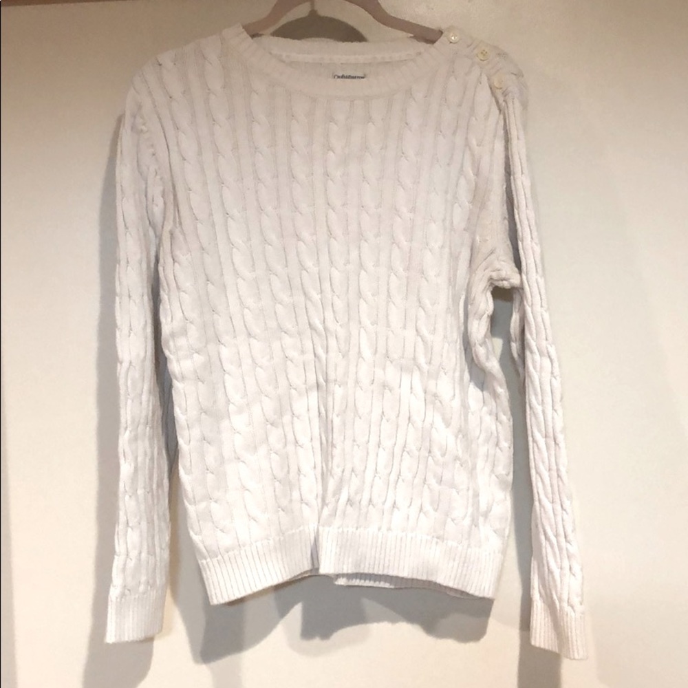 Button accent sweater